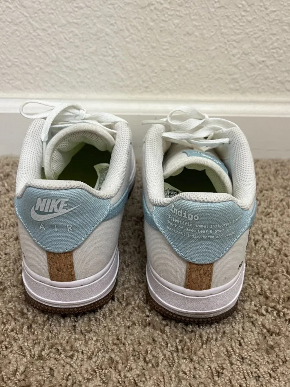 Nike Indigo Cork Air Force 1s
